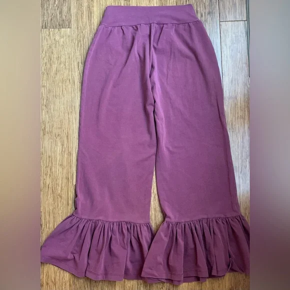 Matilda Jane Pants Womens Ruffle Mauve Cropped Lightweight size small 1122 - Picture 4 of 4